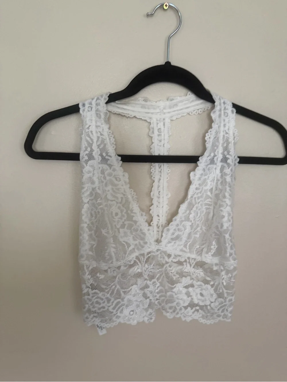 Intimately by Free People- White Lace Plunge Bralette